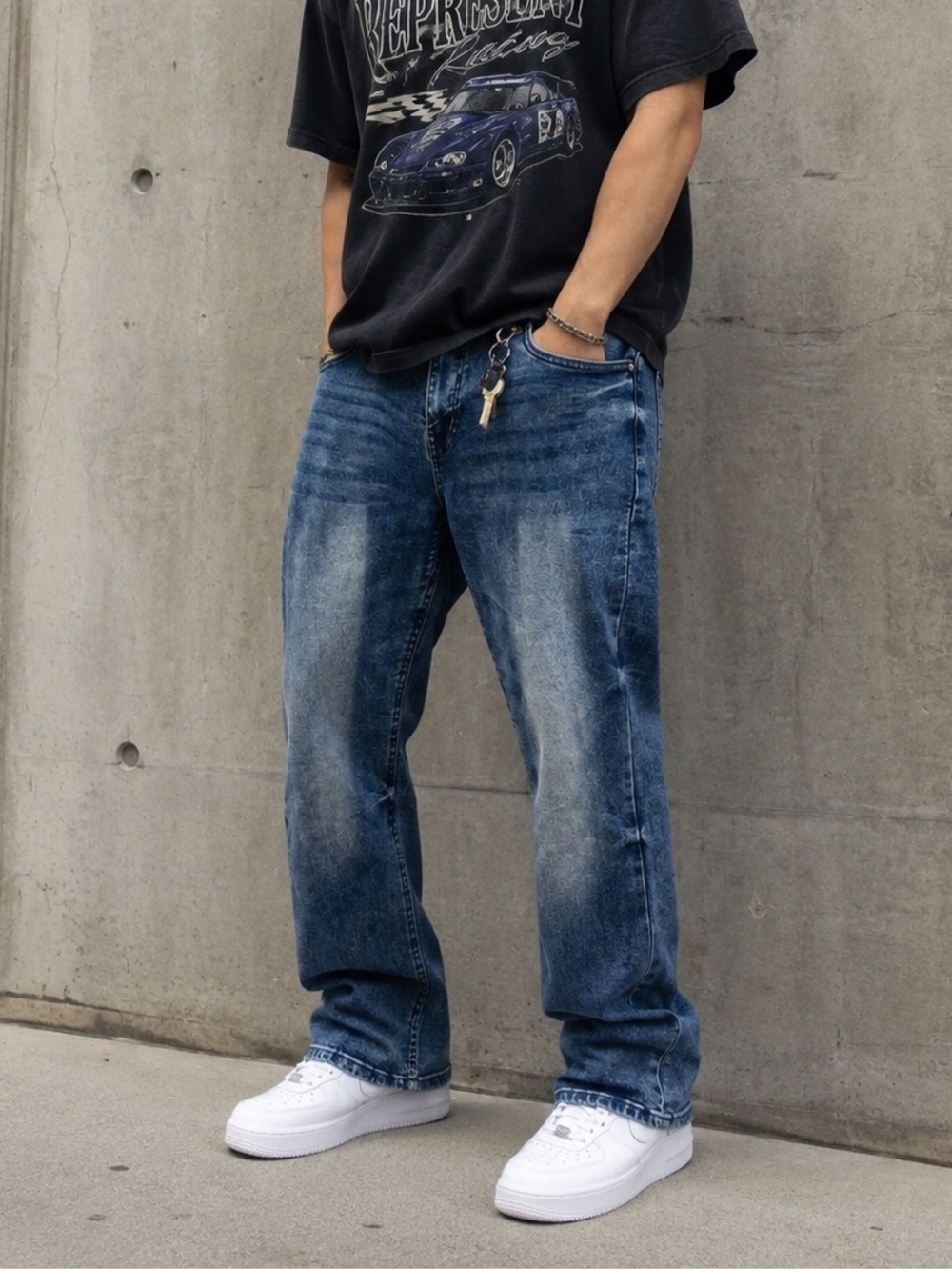 Projekt Raw Slim Jeans Distressed Wash Stretch Denim Streetwear Stretchy 38
